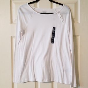 Long-Sleeved White Tee.